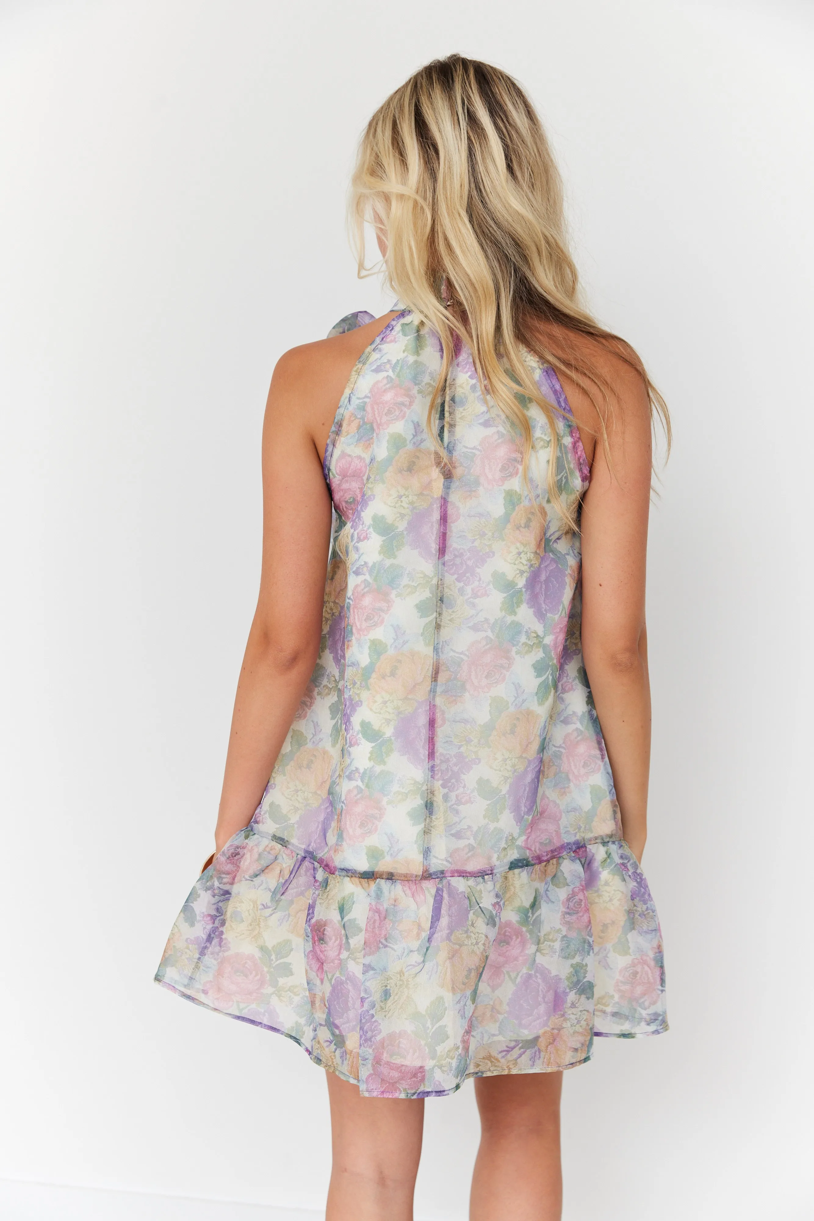 SALE - Eve Tie Neck Floral Mini Dress sold by fab'rik product image thumbnail 4
