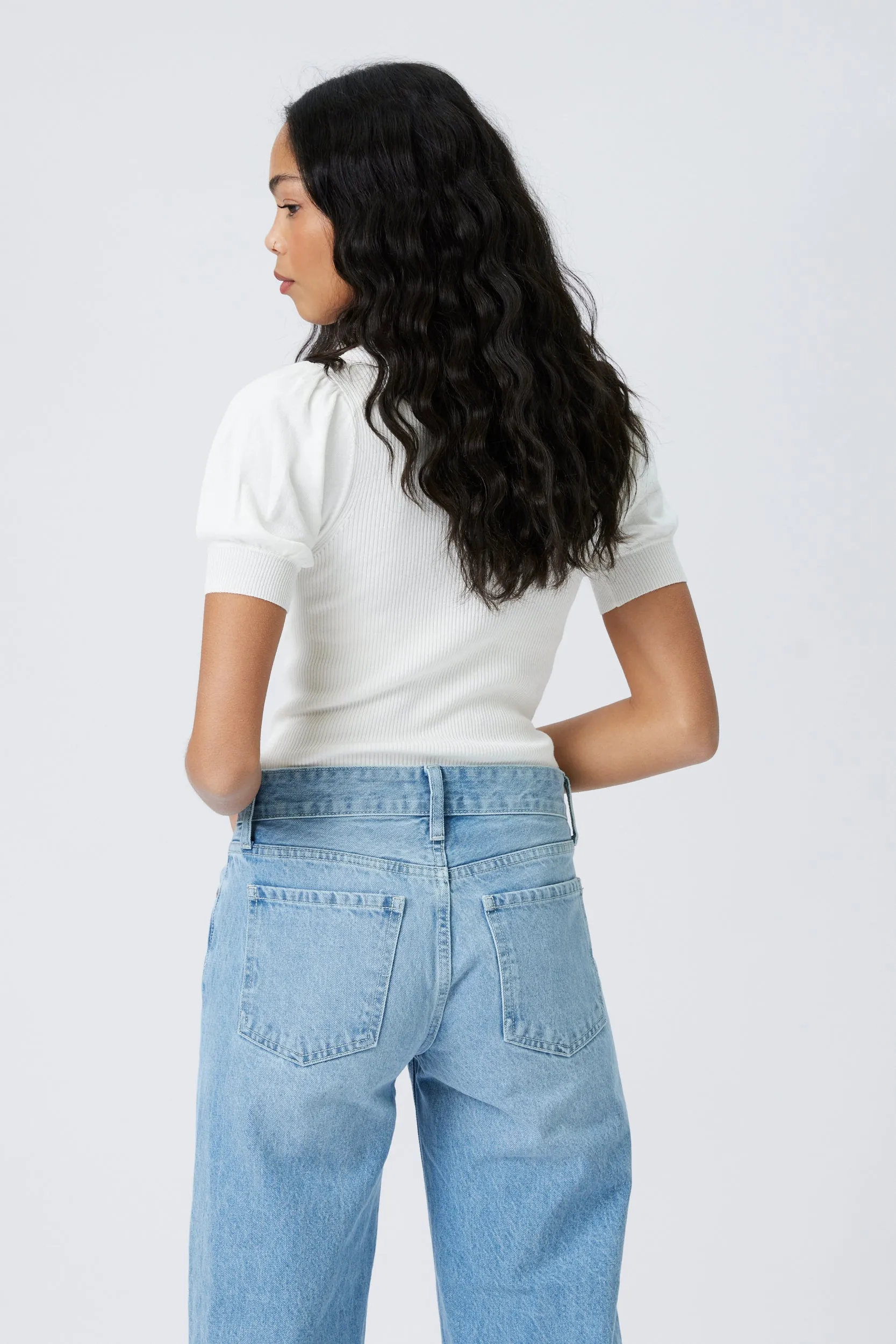 SALE - Baxter Ribbed Puff Sleeve Knit Top sold by fab'rik product image thumbnail 4