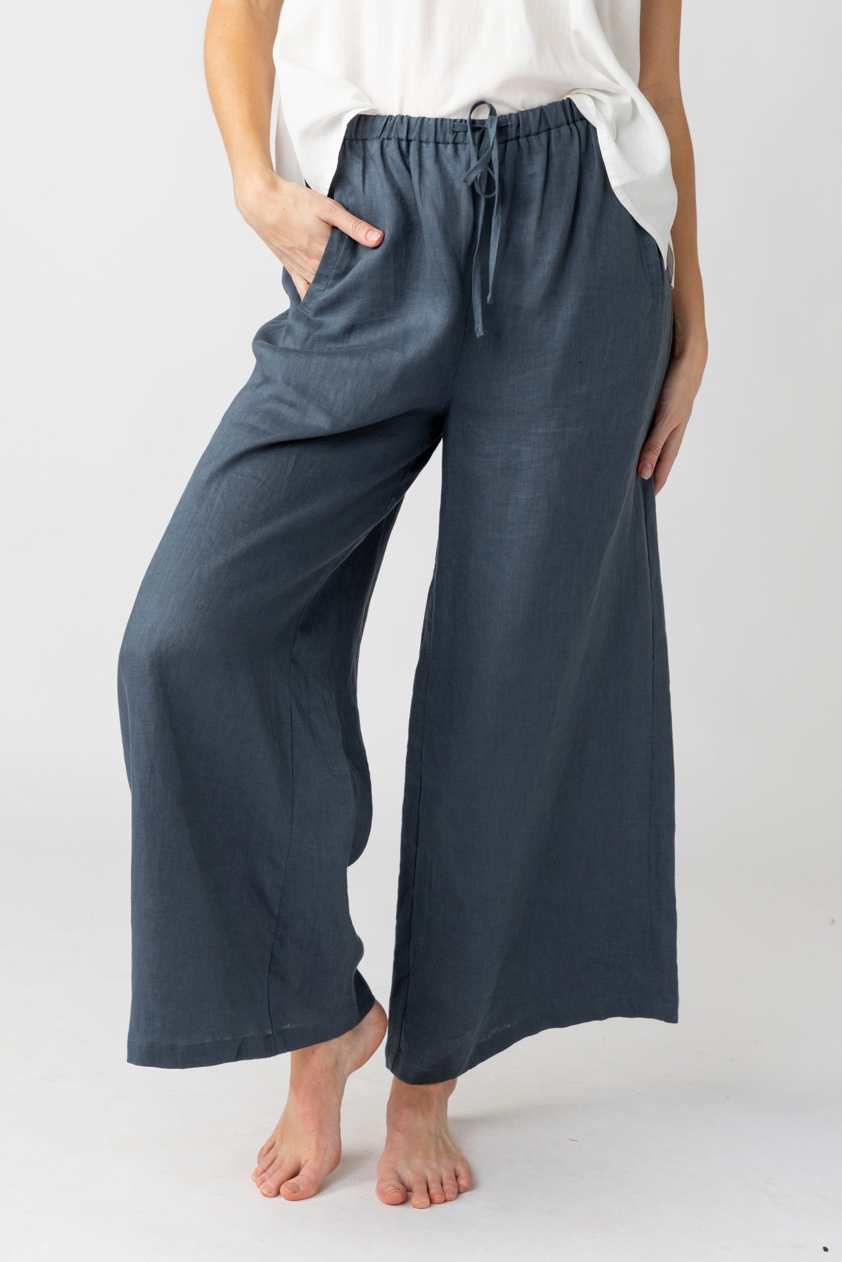 Malibu Linen Wide Leg Pants sold by fab'rik