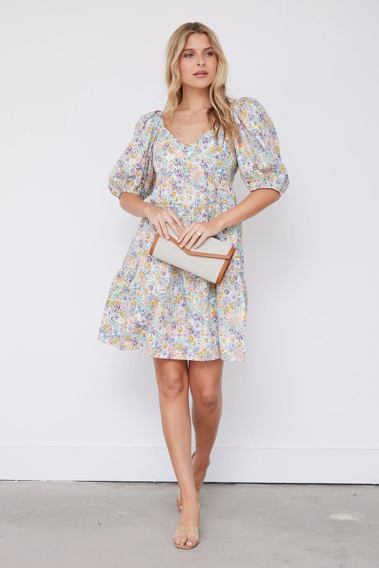 SALE - Vivian Floral Puff Sleeve Dress sold by fab'rik product image thumbnail 3