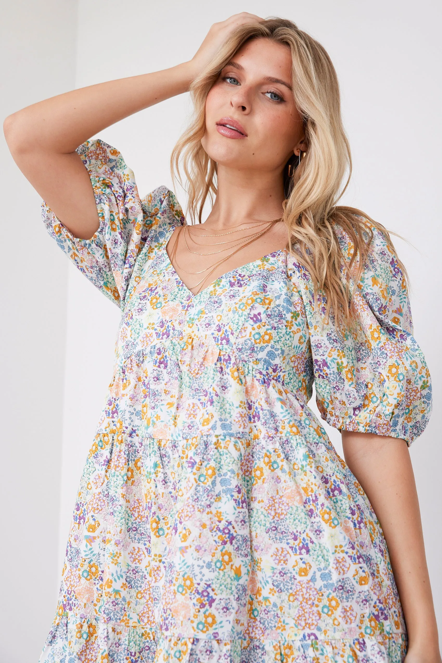 SALE - Vivian Floral Puff Sleeve Dress sold by fab'rik product image thumbnail 2