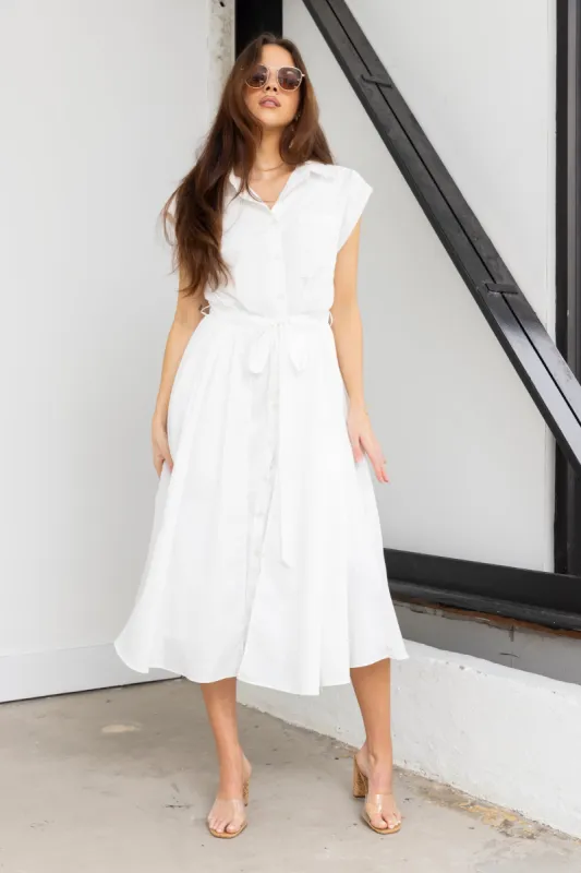 Freeman Button Down Midi Dress sold by fab'rik