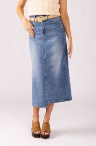 Piper Midi Denim Skirt sold by fab'rik