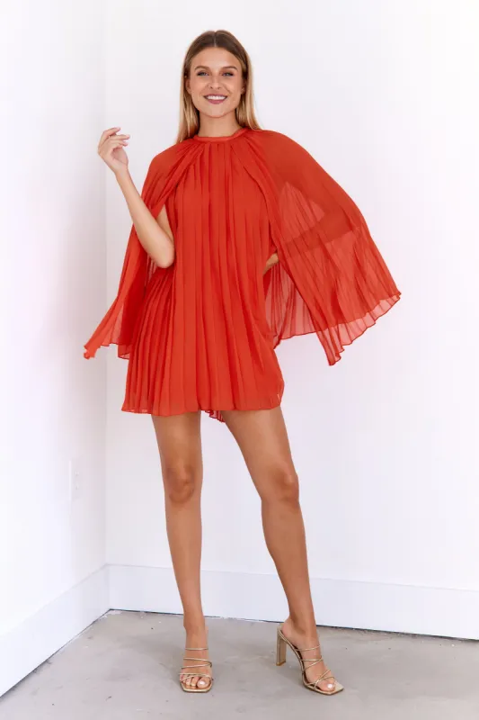 SALE - Helena Pleated Cape Mini Dress sold by fab'rik
