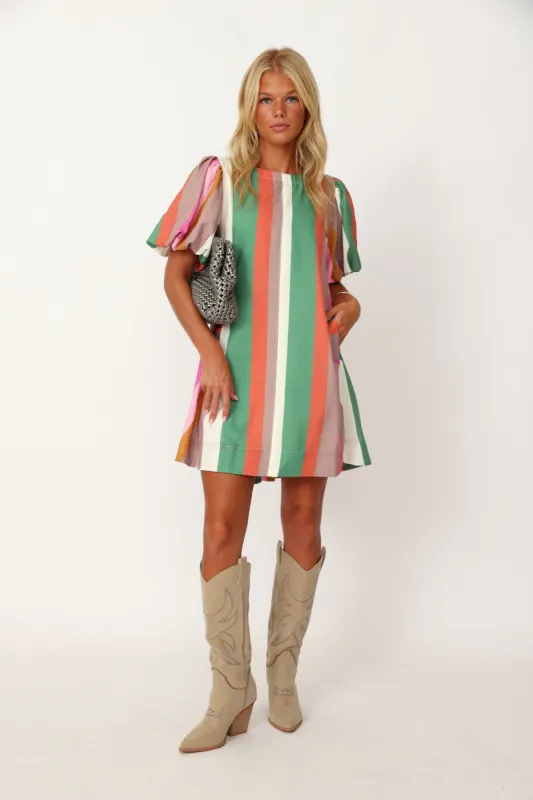 SALE - Meredith Striped Round Neck Mini Dress sold by fab'rik