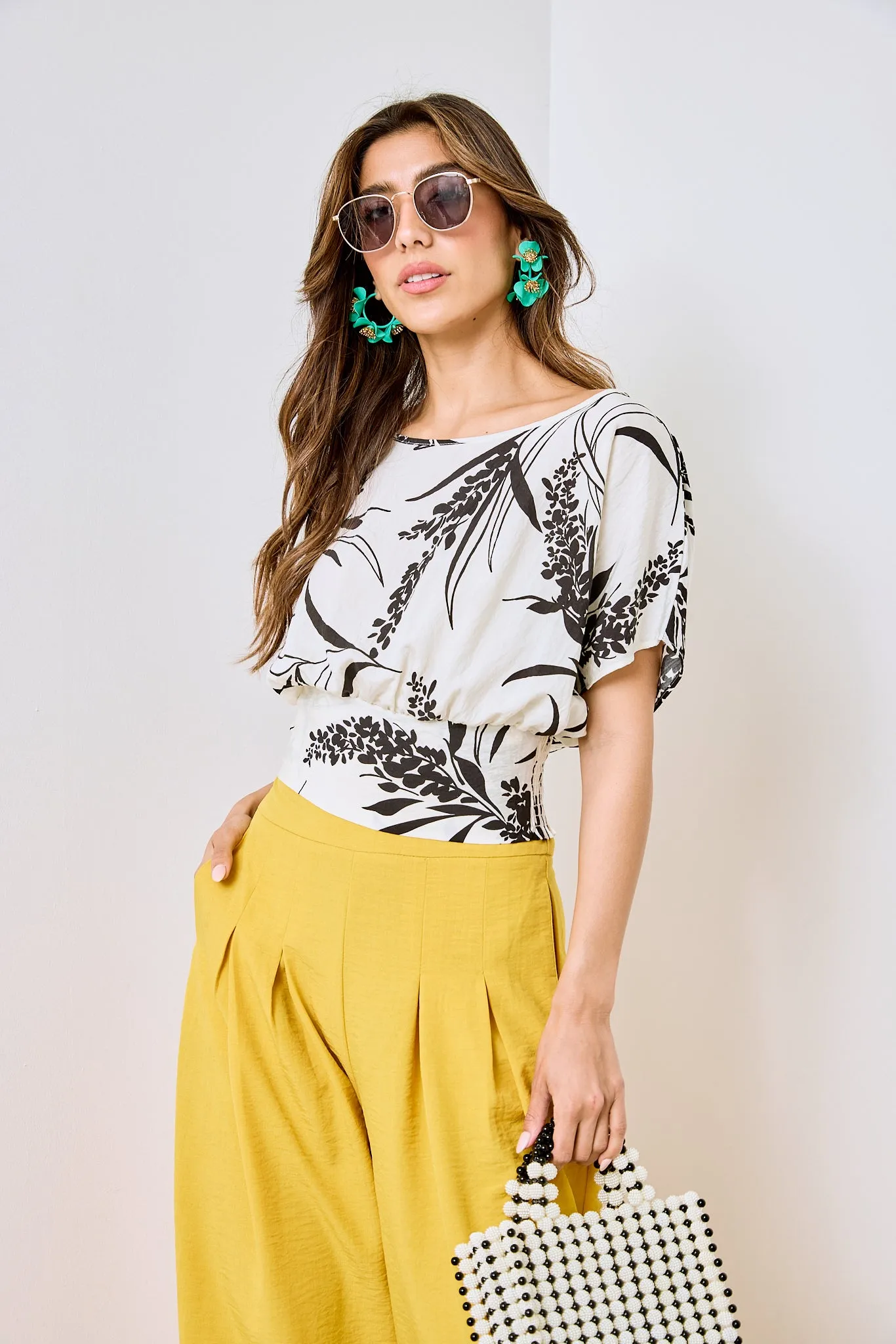 SALE - Alex Floral Short Sleeve Top sold by fab'rik