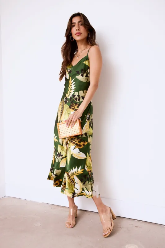 Jensen Printed Midi Slip Dress sold by fab'rik