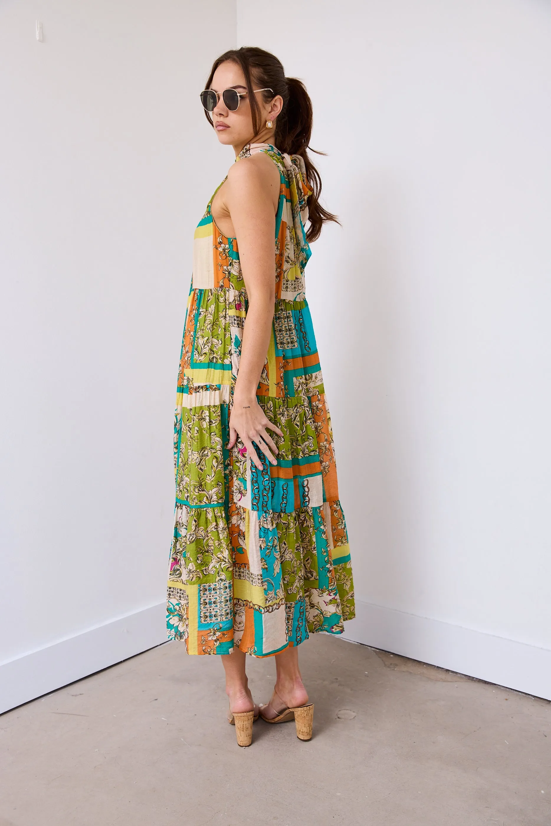 Venice Patchwork Halter Midi Dress sold by fab'rik product image thumbnail 2