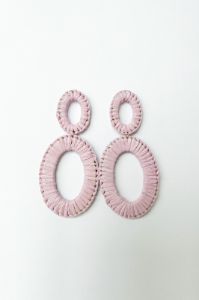 SALE - Luna Raffia Wrapped Oval Earrings sold by fab'rik