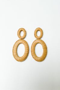 SALE - Luna Raffia Wrapped Oval Earrings sold by fab'rik