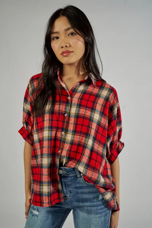 SALE - Penelope Plaid Top sold by fab'rik