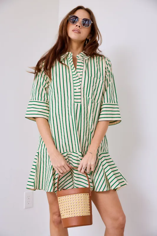 Newport Striped Mini Dress sold by fab'rik