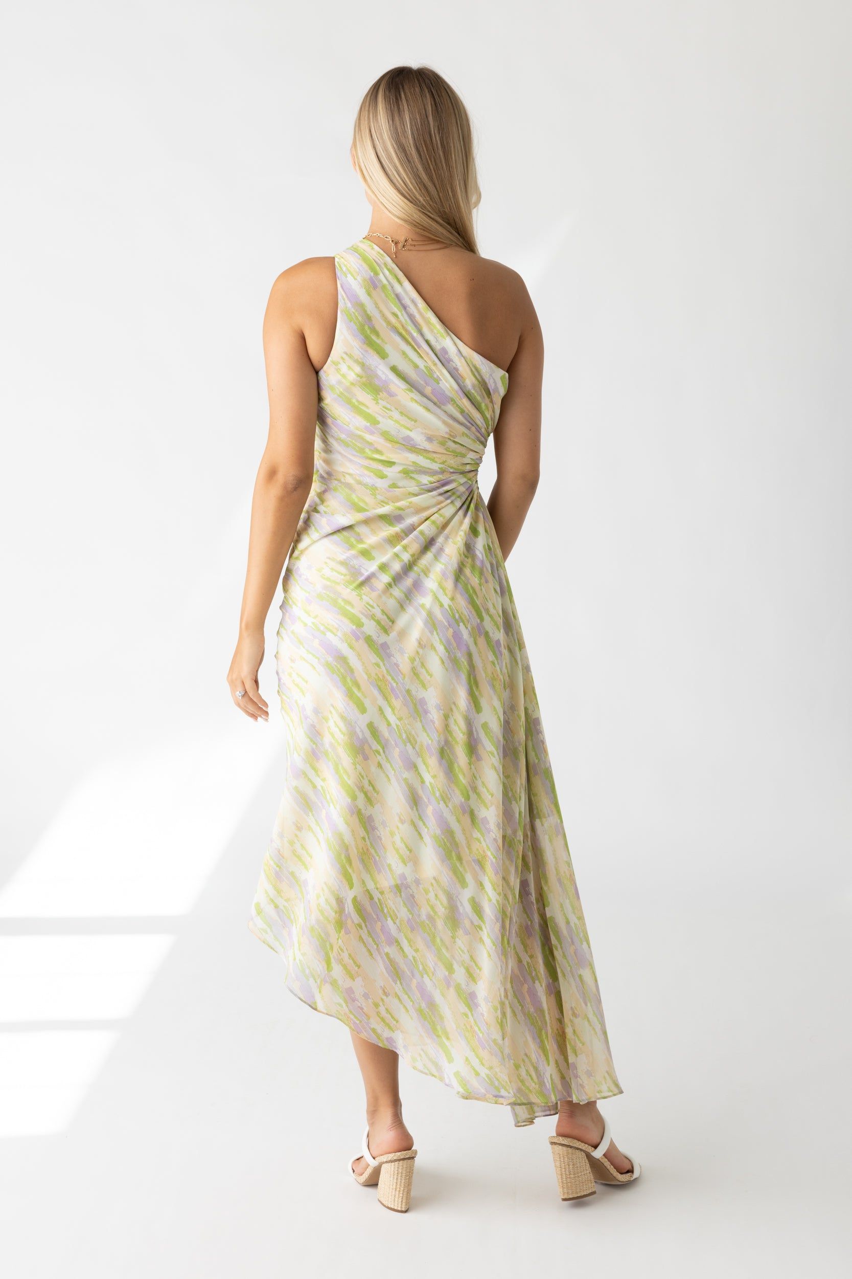 SALE - Flora Asymmetrical One Shoulder Pleated Maxi Dress sold by fab'rik product image thumbnail 3