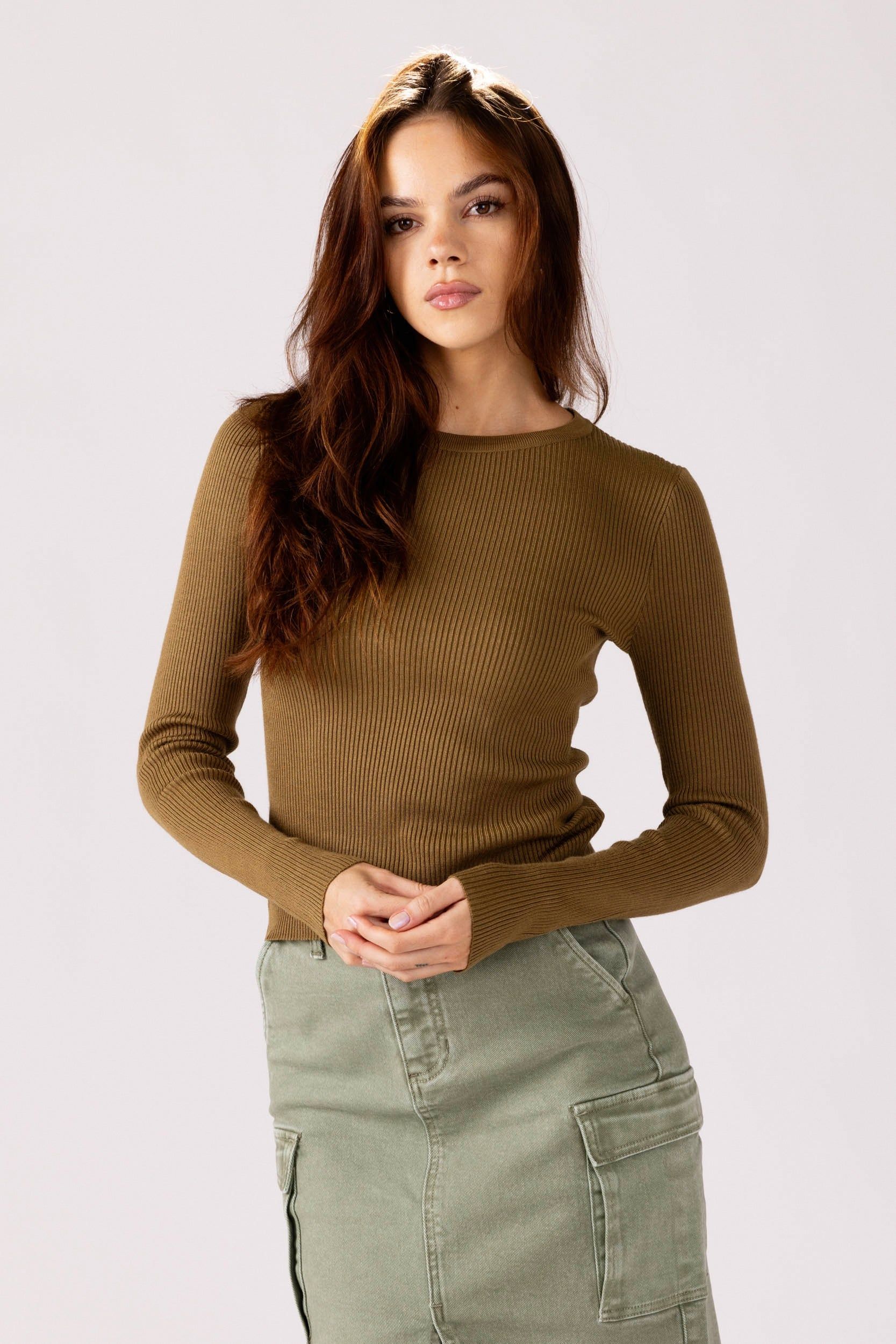 SALE - Kara Ribbed Long Sleeve Top sold by fab'rik
