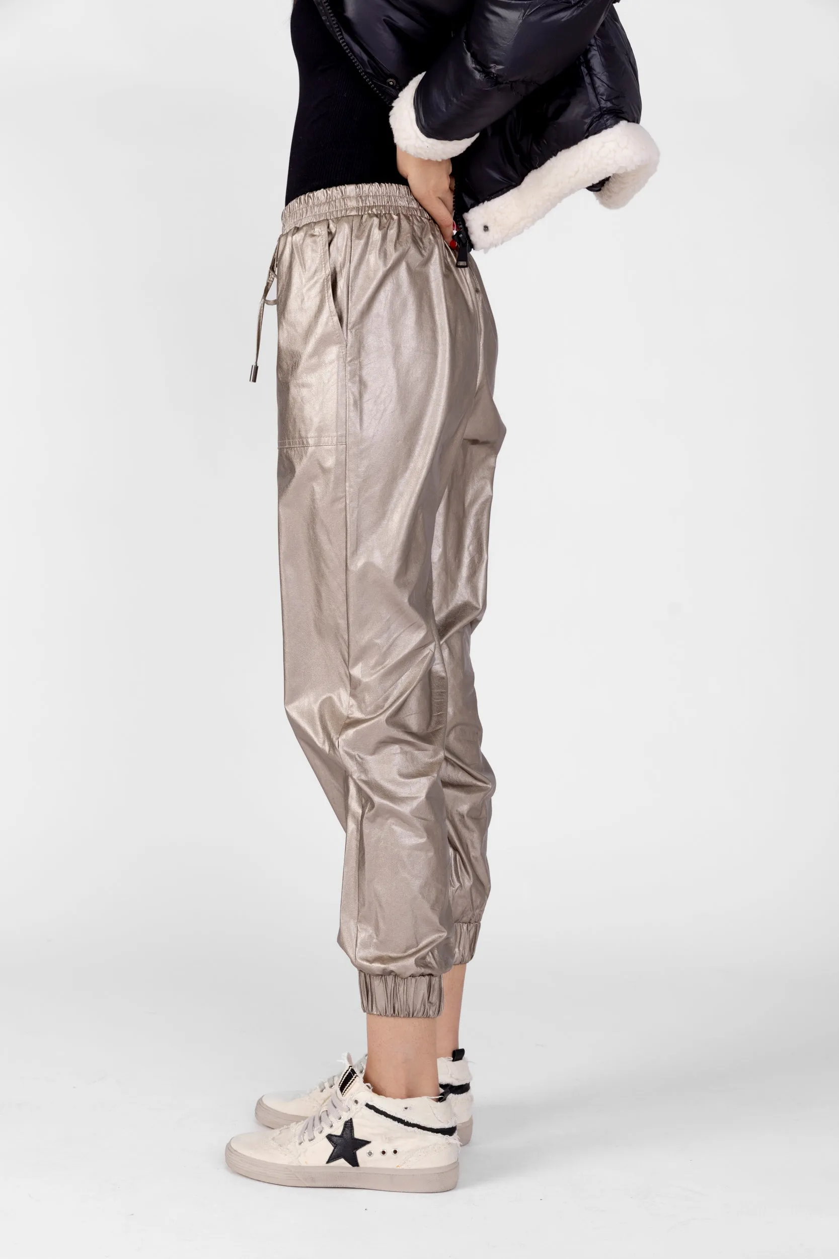 SALE - Zaina Smocked Waist Leather Jogger sold by fab'rik product image thumbnail 5