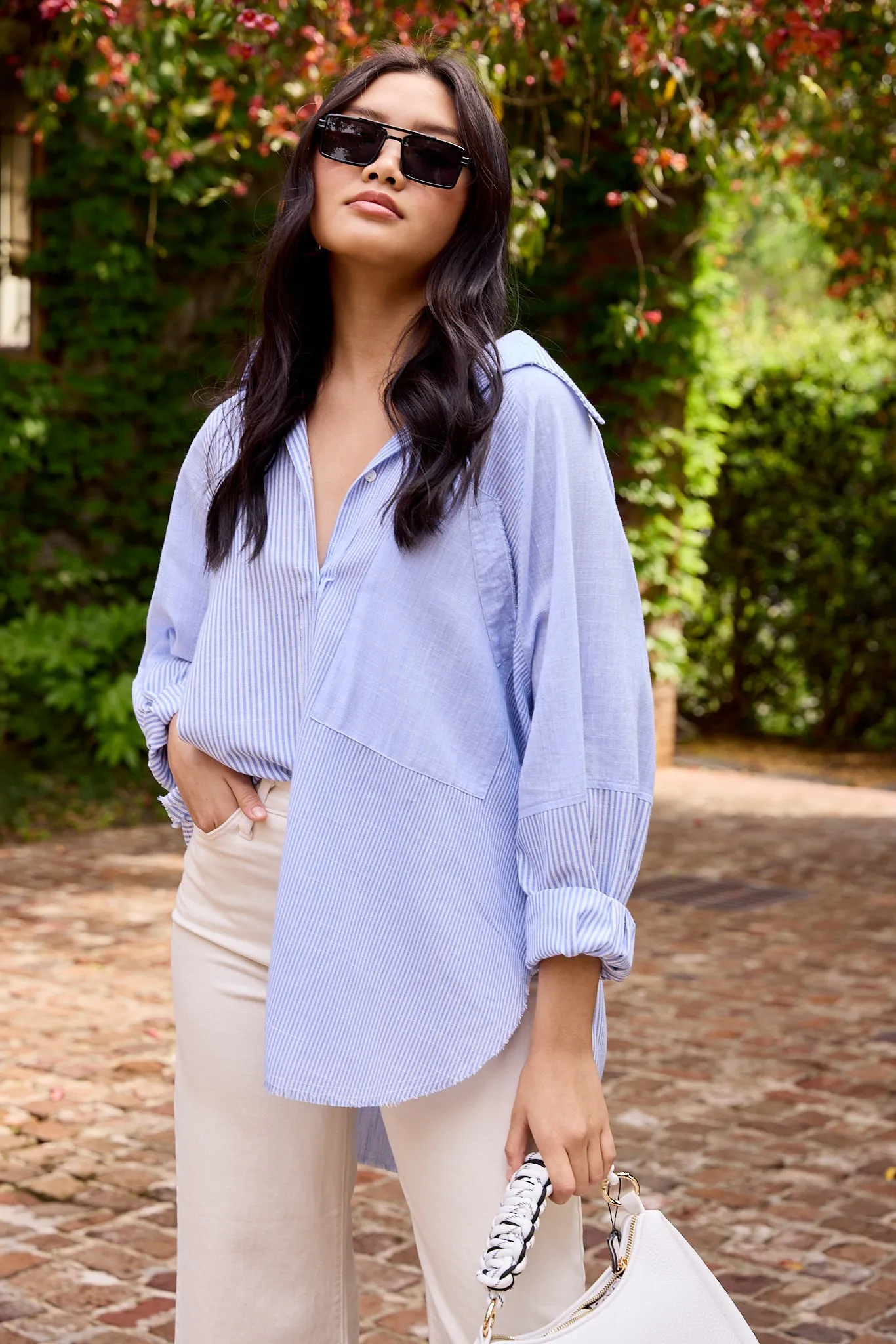 Shayla Mixed Stripes Oversized Shirt sold by fab'rik product image thumbnail 2