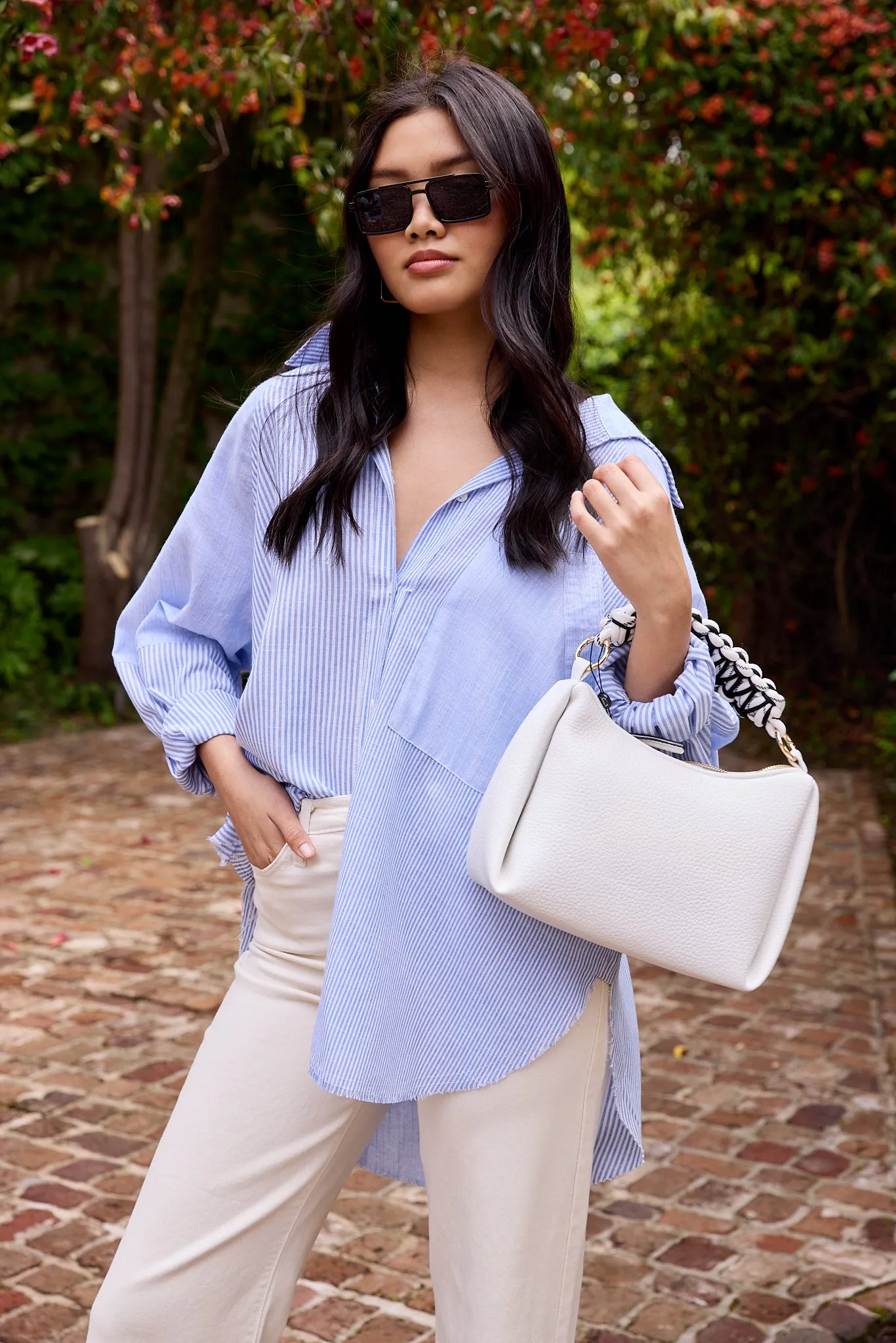 Shayla Mixed Stripes Oversized Shirt sold by fab'rik product image thumbnail 4