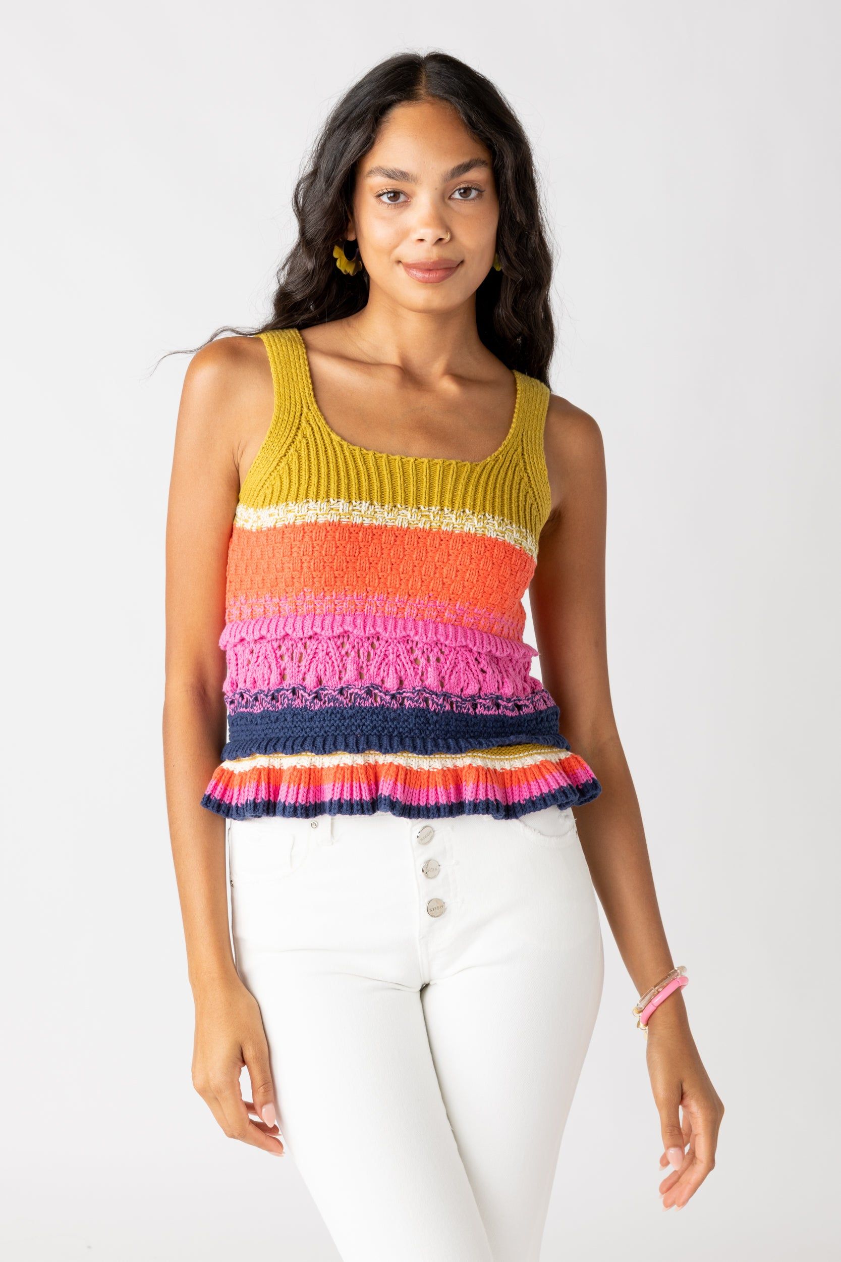 SALE - Eloise Striped Crochet Top sold by fab'rik