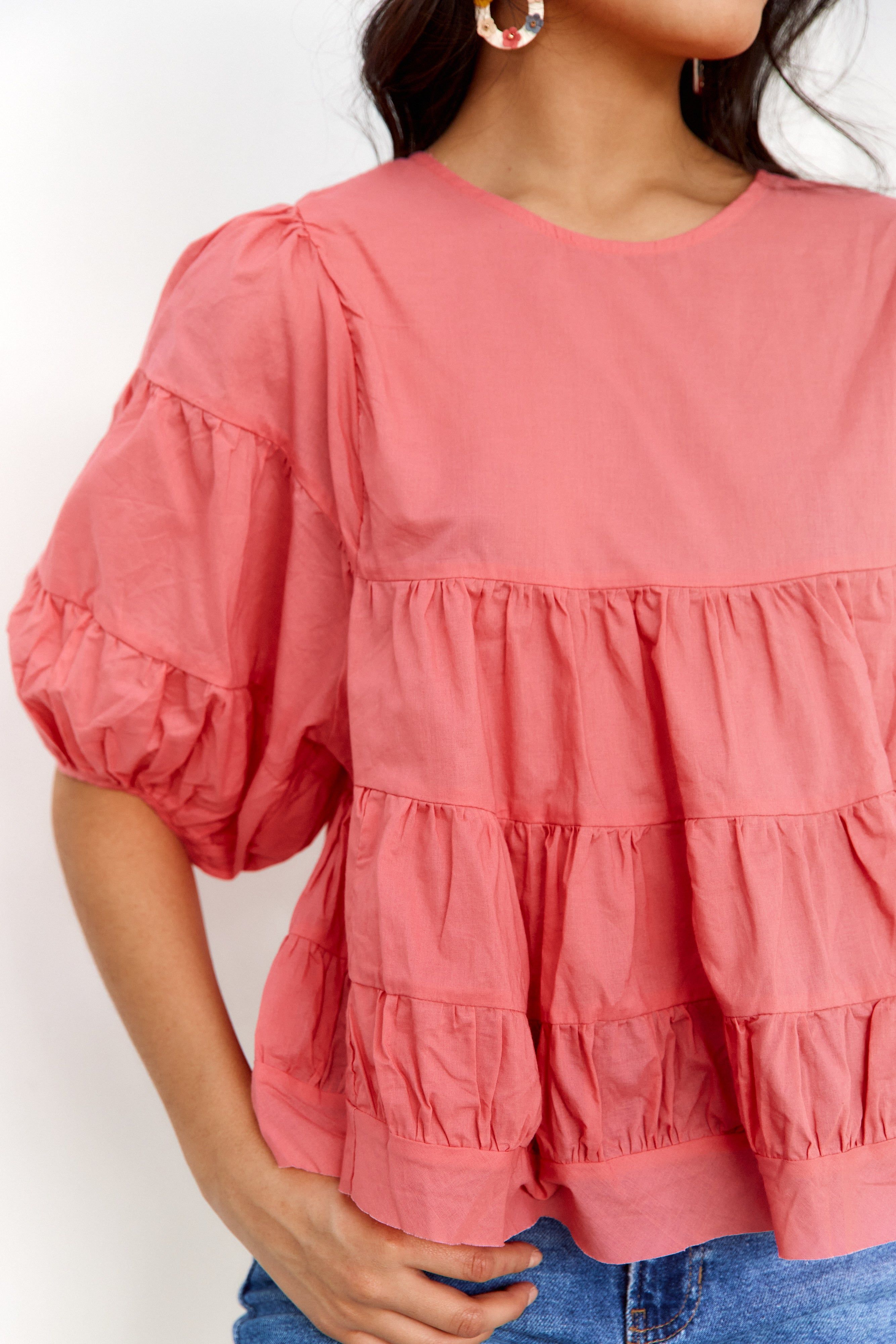 Sophie Tiered Babydoll Blouse sold by fab'rik product image thumbnail 2