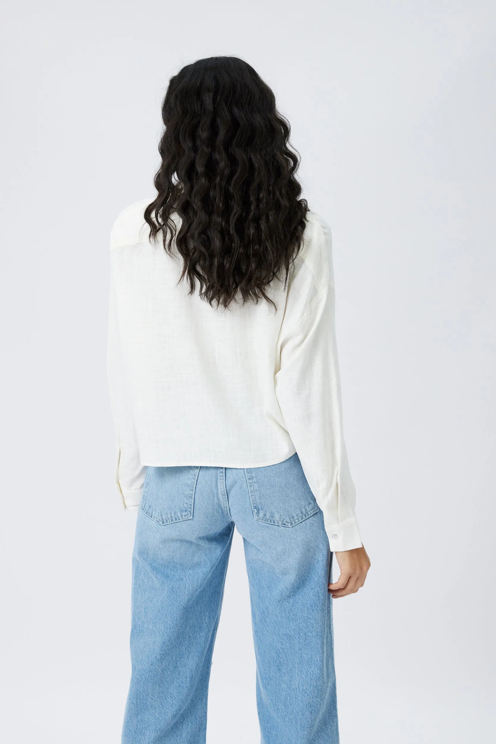 SALE - Gracie Button Down Cropped Shirt sold by fab'rik product image thumbnail 3