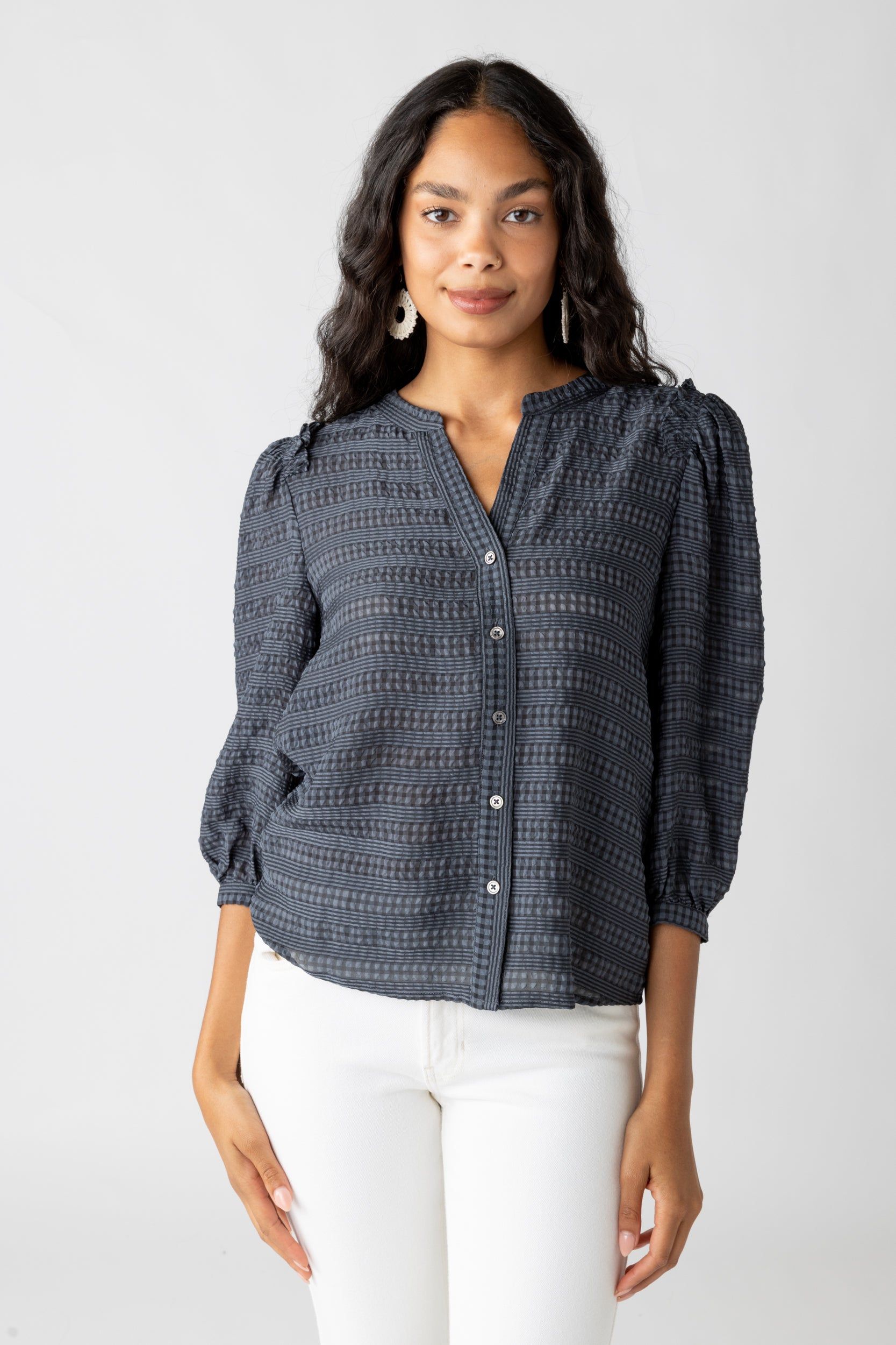 SALE - Morgan Puff Quarter Sleeve Top sold by fab'rik