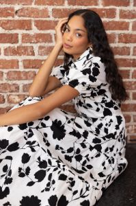 SALE - Elena Printed Poplin Midi Dress sold by fab'rik