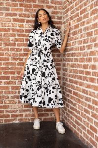 SALE - Elena Printed Poplin Midi Dress sold by fab'rik