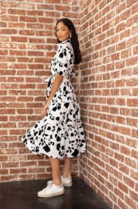 SALE - Elena Printed Poplin Midi Dress sold by fab'rik