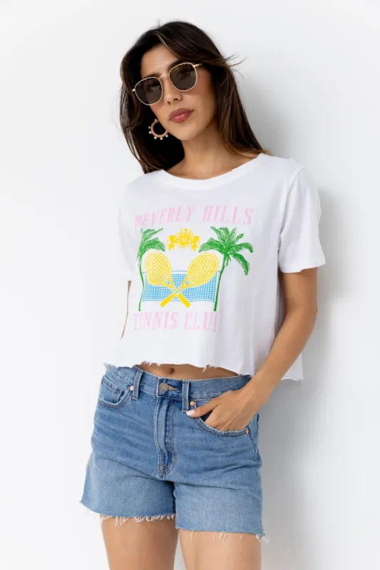 Beverly Hills Tennis Crop Tee sold by fab'rik