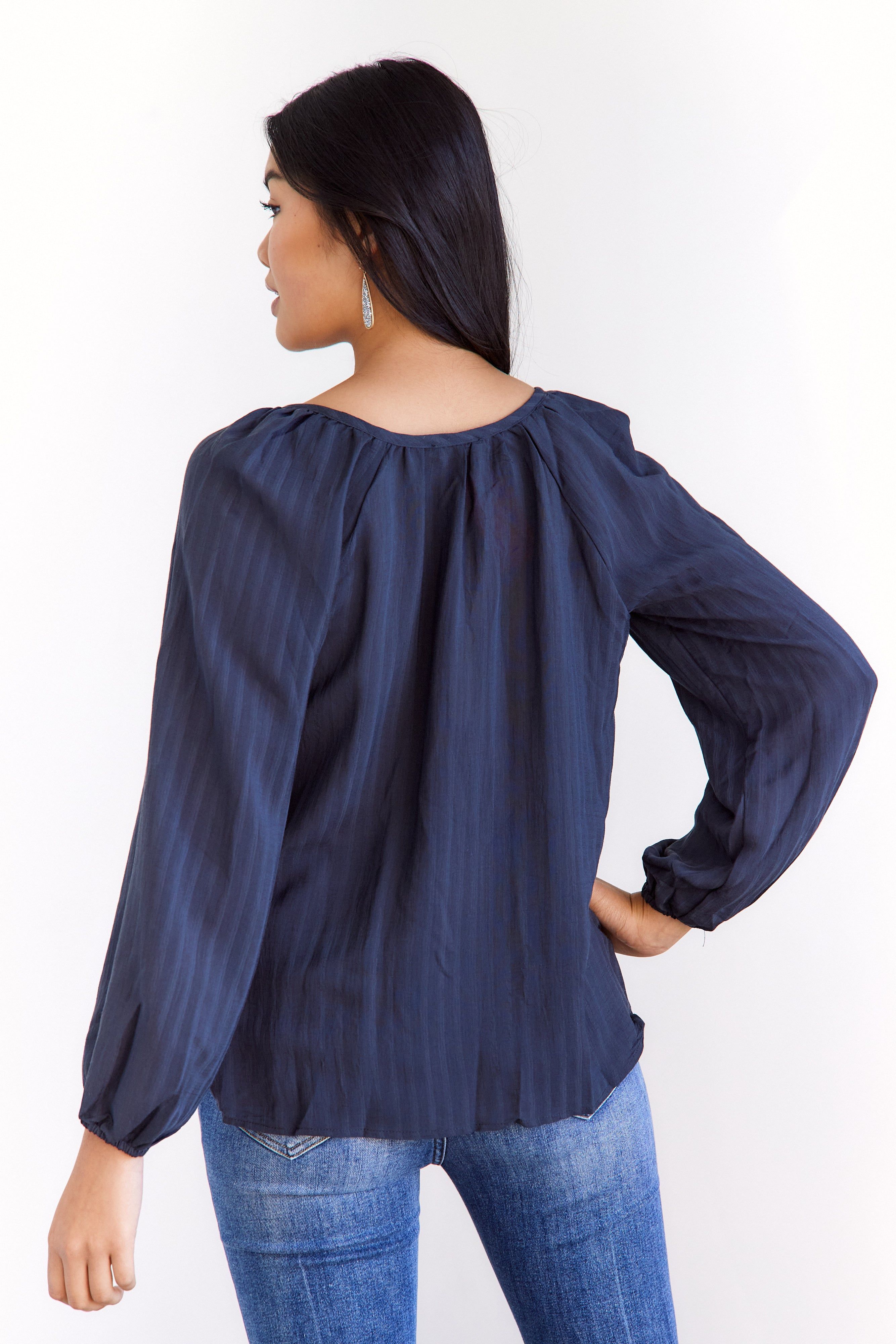 SALE- Serena Textured Stripe Blouse sold by fab'rik product image thumbnail 2