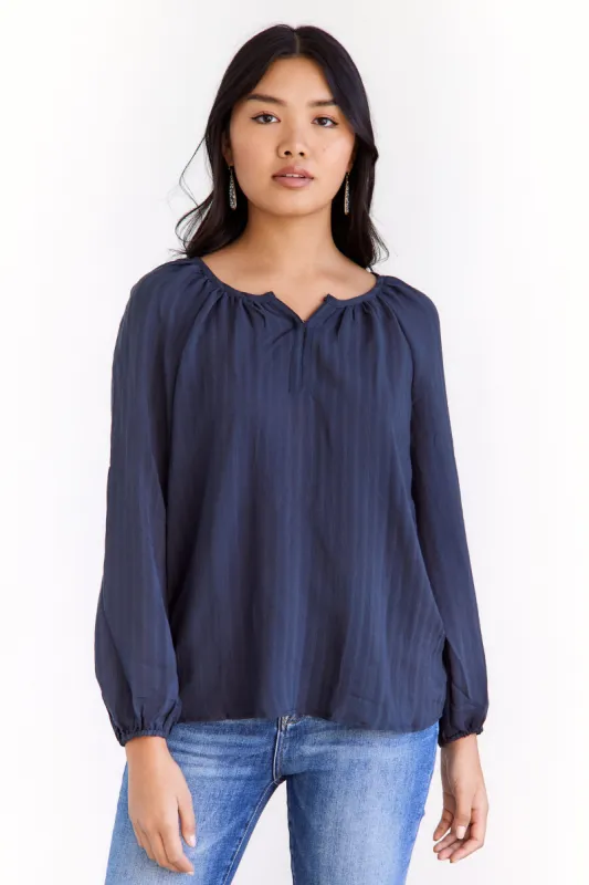 SALE- Serena Textured Stripe Blouse sold by fab'rik
