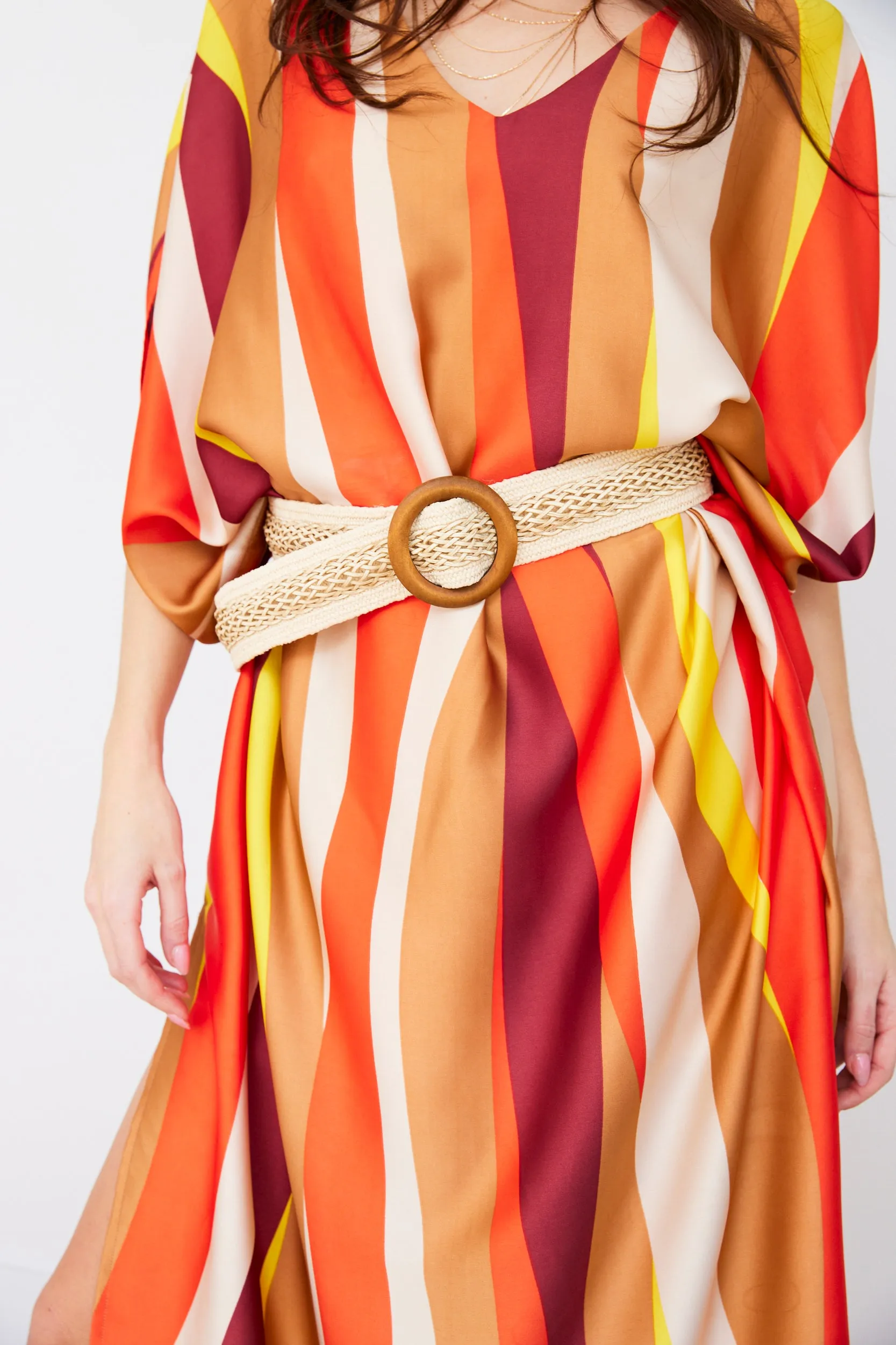 Curry Wooden Buckle Woven Straw Belt sold by fab'rik product image thumbnail 2