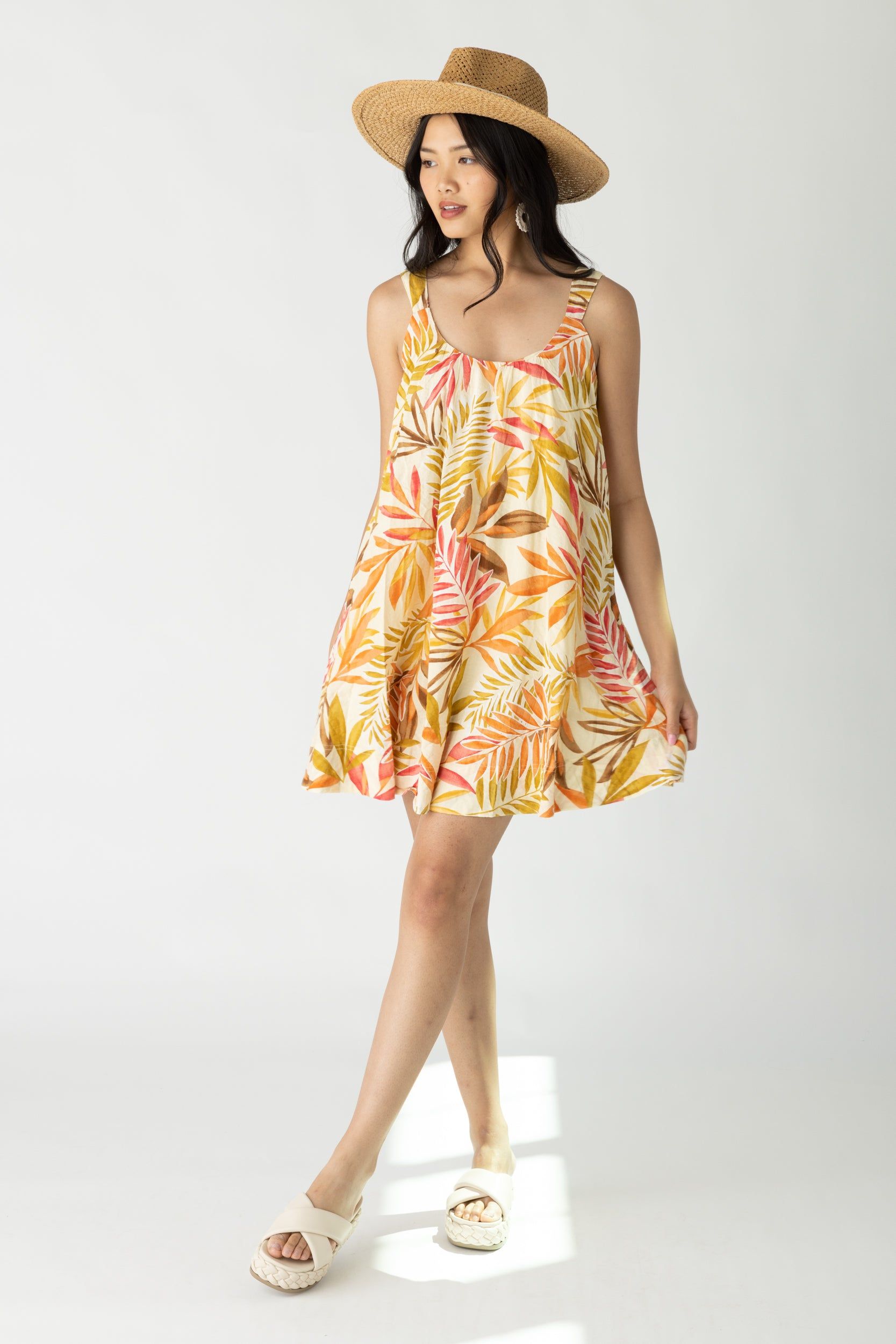 SALE - Naomi Cross Back Tropical Mini Dress sold by fab'rik