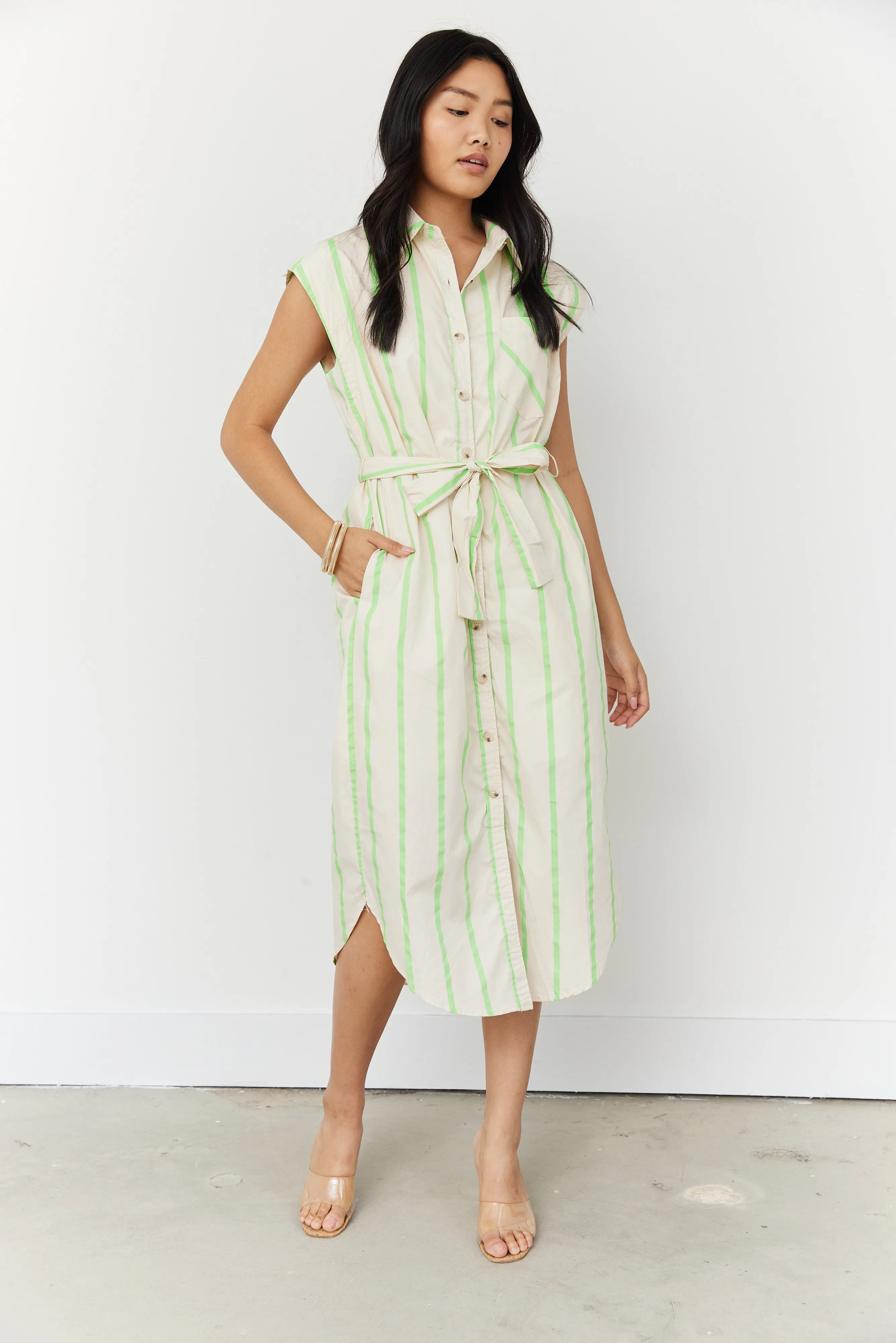 SALE - Meyers Striped Button Front Midi Dress sold by fab'rik product image thumbnail 5