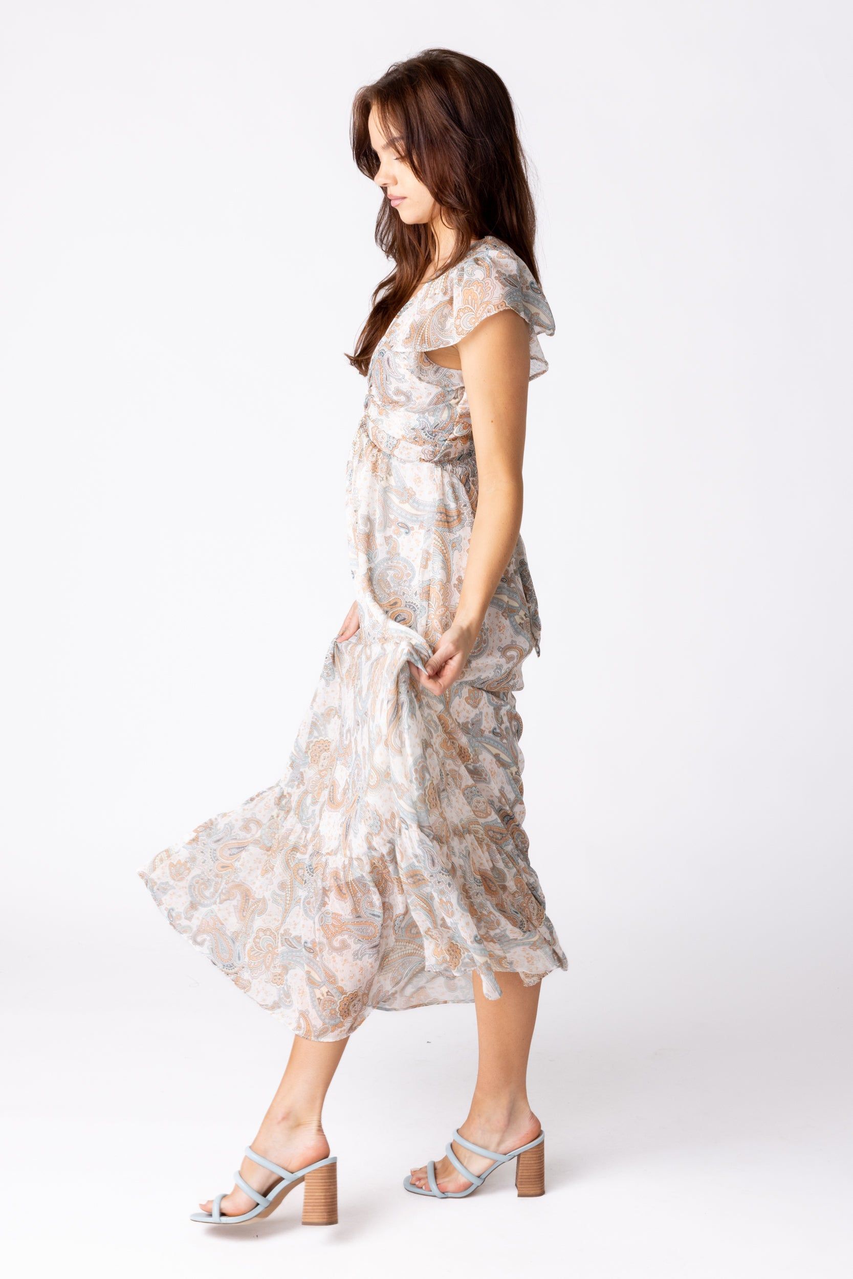 SALE - Sidney Paisley Ruffle Hem Maxi Dress sold by fab'rik product image thumbnail 3