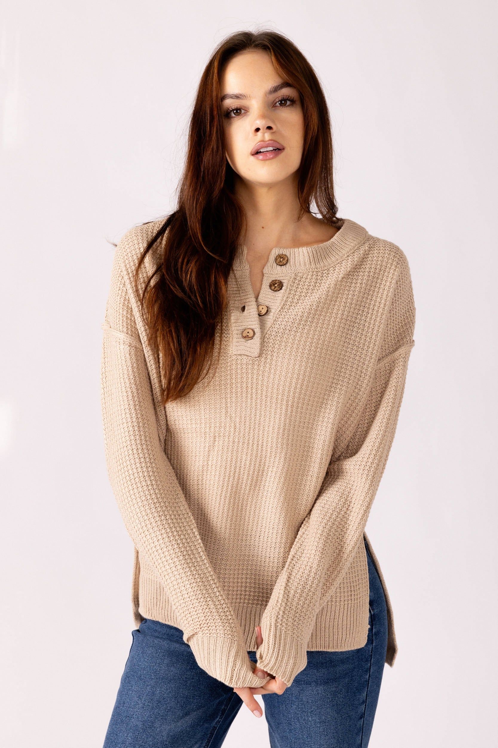 SALE - Hazel Thermal Henley sold by fab'rik