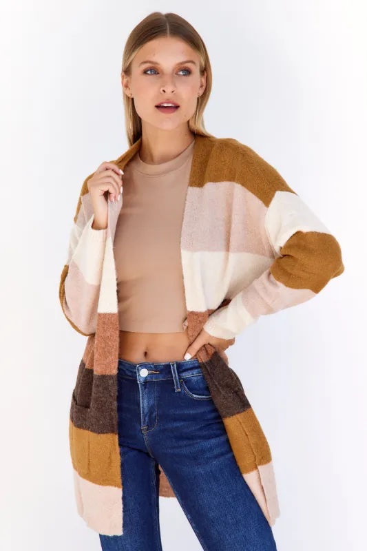 SALE - Mallory Striped Long Cardigan sold by fab'rik