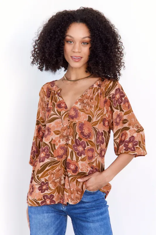 SALE- Lucia Floral Blouse sold by fab'rik