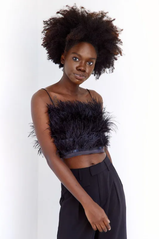 SALE- Rian Feather Crop Top sold by fab'rik