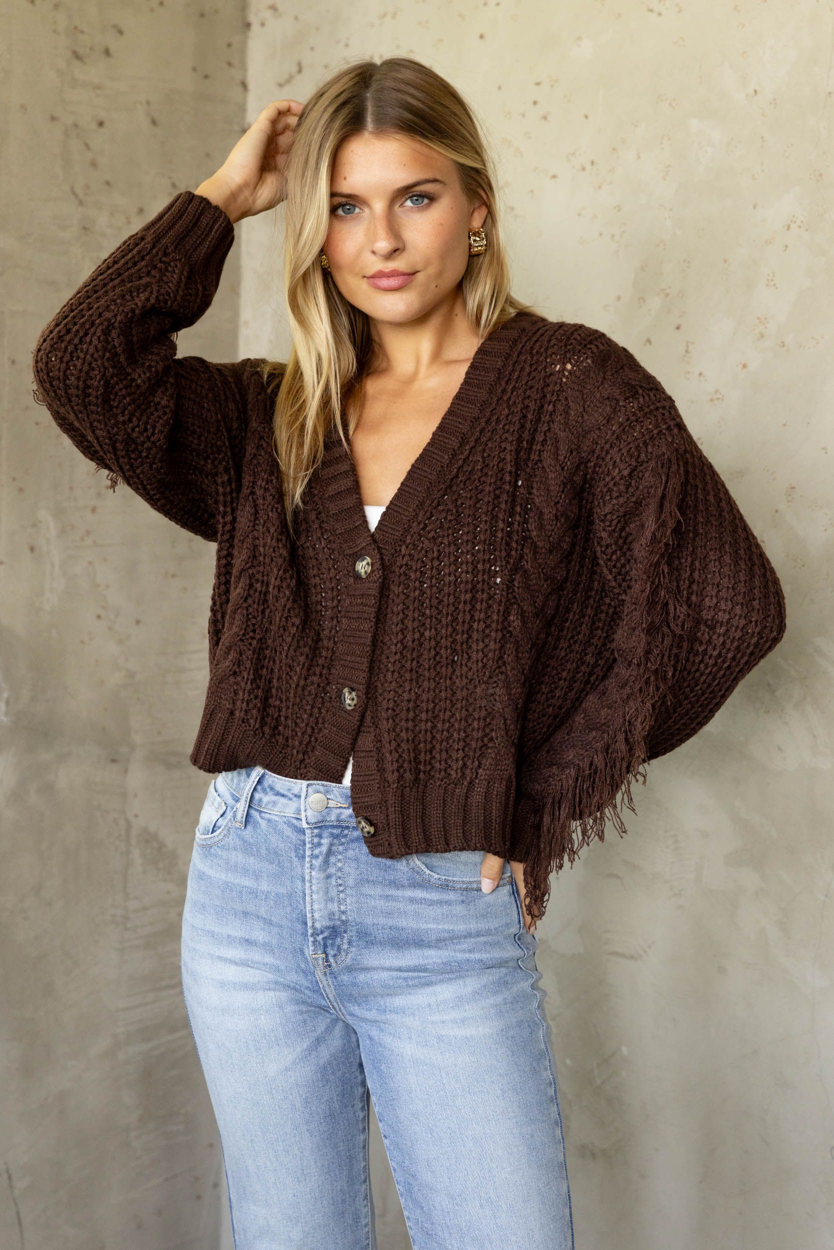 SALE - Liana Fringe Cardigan sold by fab'rik