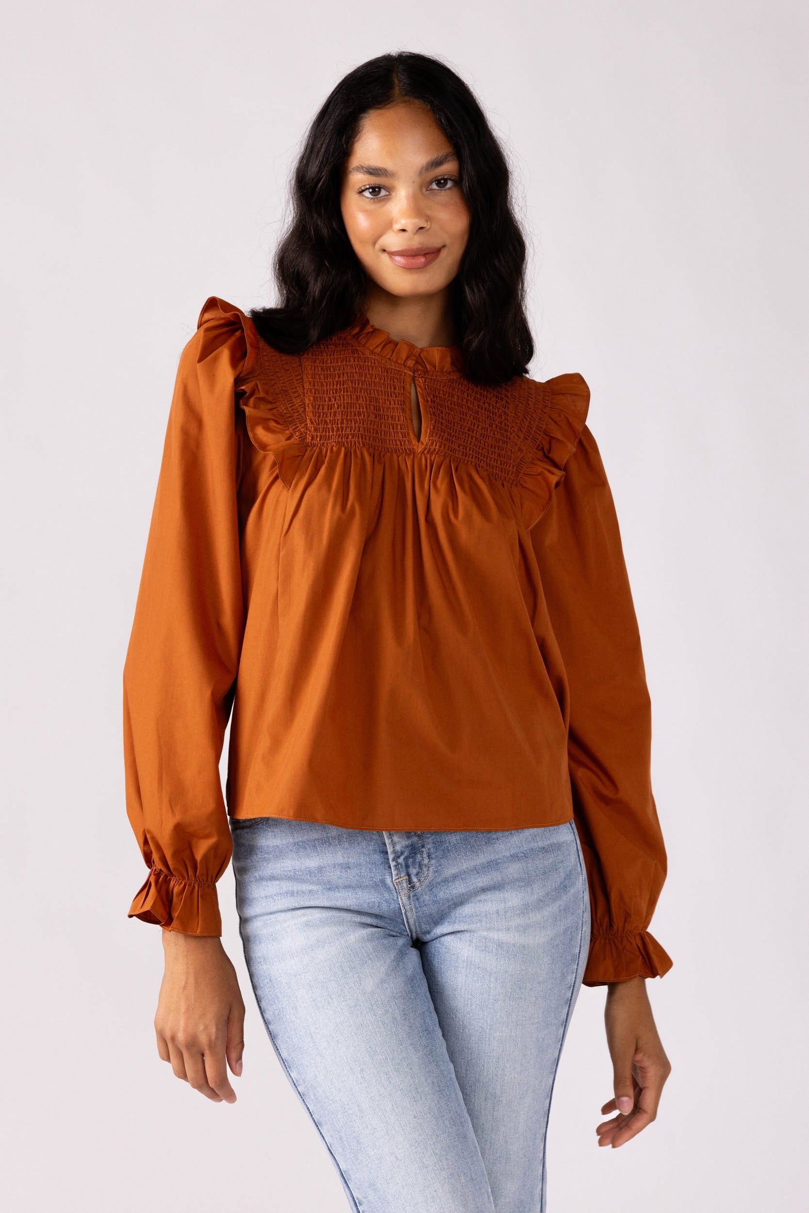 SALE - Haddie Smocked Front Top sold by fab'rik