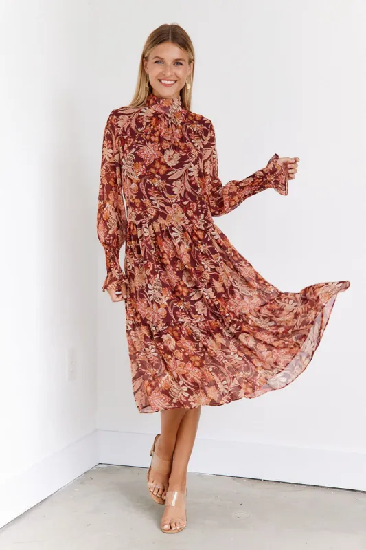 SALE - Corrine Floral Midi Dress sold by fab'rik