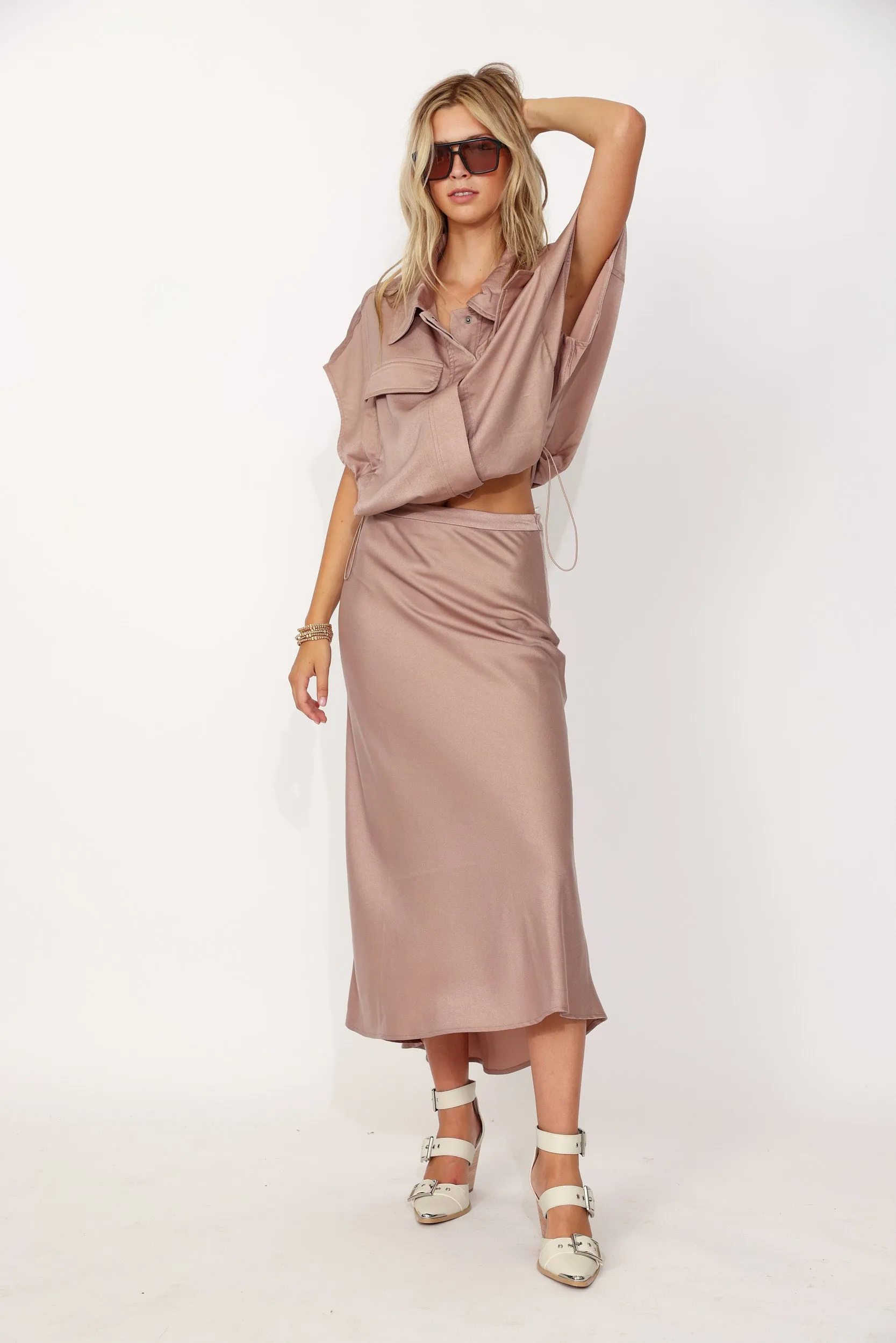 SALE - Ina Satin Midi Skirt sold by fab'rik product image thumbnail 3