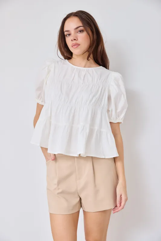 SALE - Jazmin Tiered Puff Sleeve Top sold by fab'rik