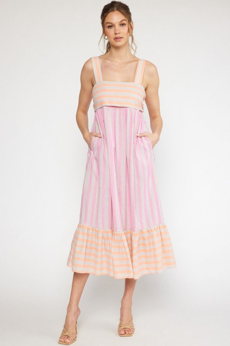SALE - Annie Striped Midi Dress sold by fab'rik