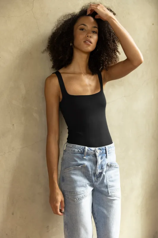 Charles Square Neck Bodysuit sold by fab'rik