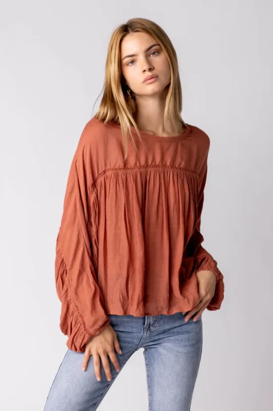SALE - Cyrus Ruched Sleeve Top sold by fab'rik
