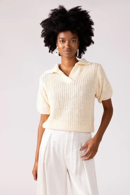 SALE - Kit Open Knit Collared Sweater sold by fab'rik