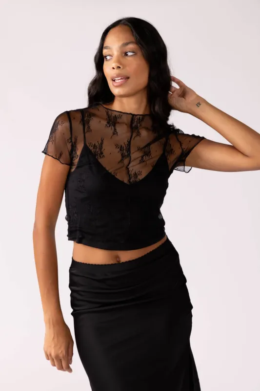 SALE - Skylar 90's Lace Detail Top sold by fab'rik