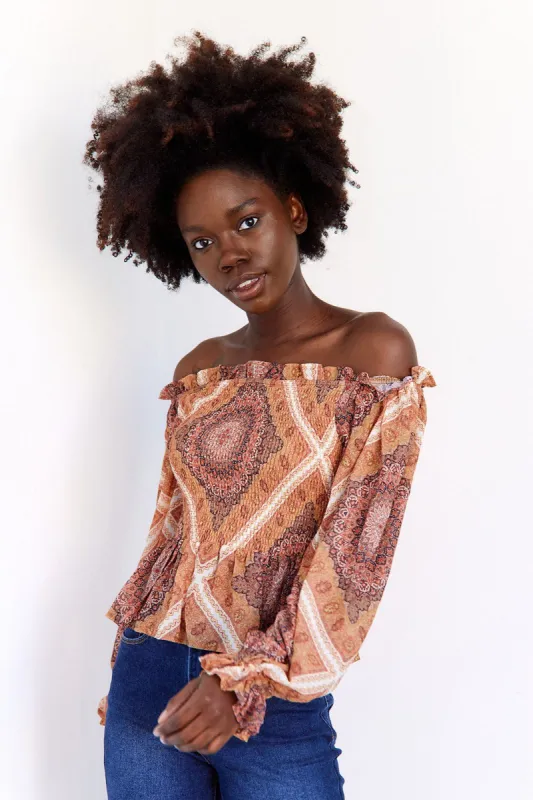 SALE - Orianna Off The Shoulder Smocked Top sold by fab'rik